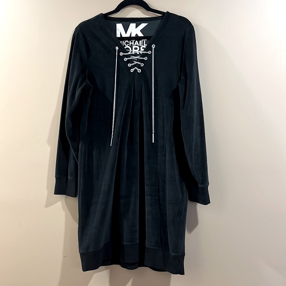 MICHAEL KORS black velour dress